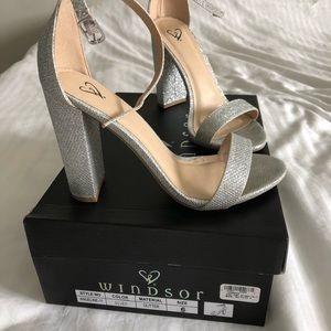 Silver Glitter Heels